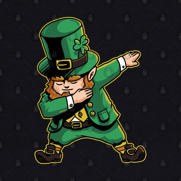 Dabechaun Funny Leprechaun Dabbing St Patricks Day Shirt by vo_maria